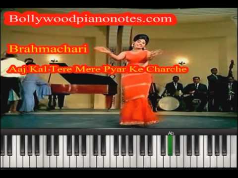 Brahmachari Aaj Kal Tere Mere Pyar Ke Charche Piano Tutorial...