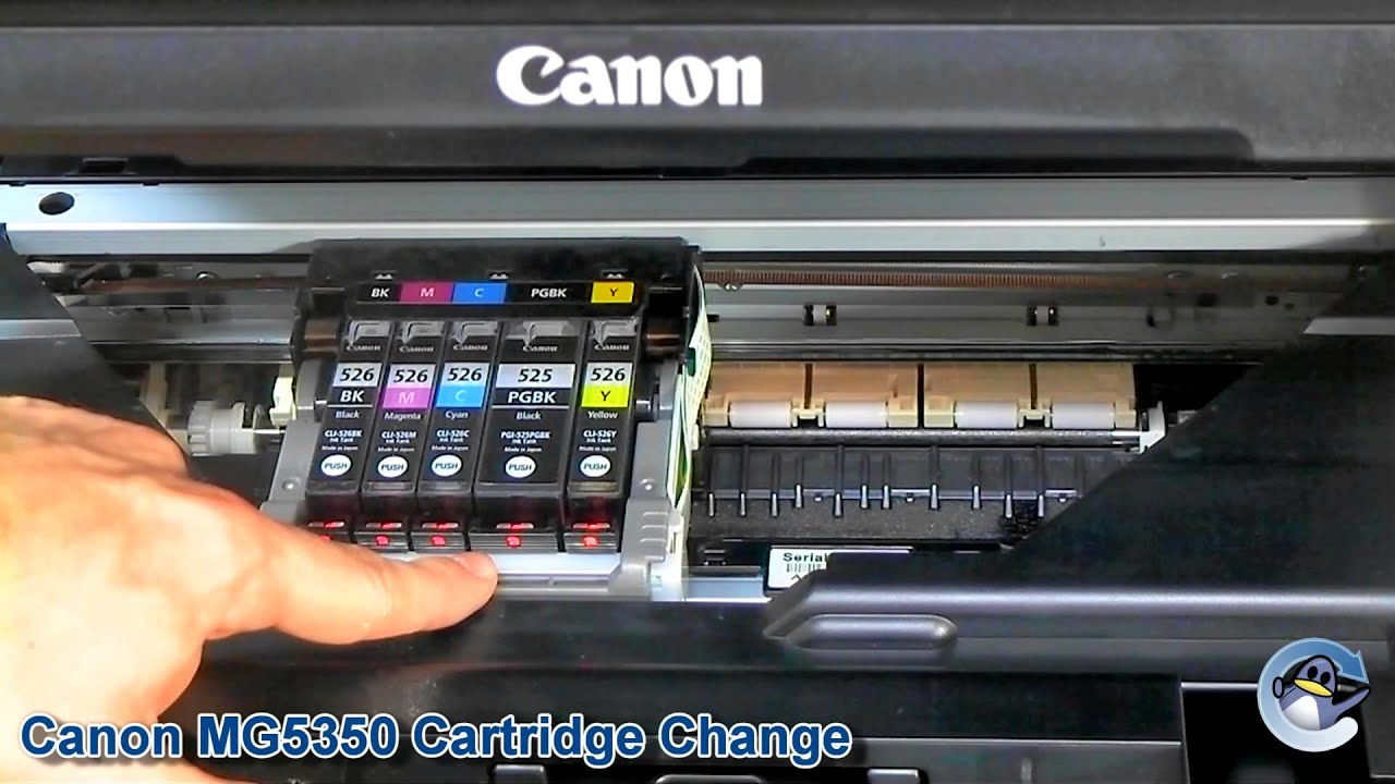 Canon Pixma MG5350: How to Change Ink Cartridges - YouTube