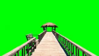 Sea Parking Bridge Green Screen Background Effect Video Futage.
