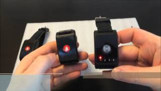 Wireless wrist watch call system: Receiver ZJ-41L and 2 Senders YK-200C. Nurse call. Emergency call