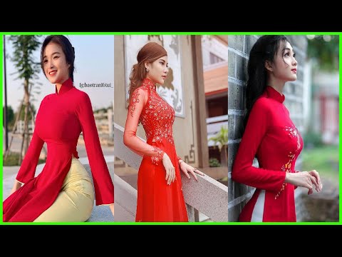 Áo Dài Đỏ - Girl Xinh Áo Dài Việt Nam 2021 - Những Mẫu Áo Dài Đẹp p18