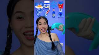 Random Blue Food ASMR Mukbang #2 🥶🐬💦 #shorts #mukbang #asmr #eating