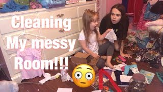 CLEANING MY MESSY ROOM WITH MY BIG SISTER!!