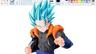 Desenhando Anime no Paint - Gogeta SSJ God SSJ - Dragon Ball Super