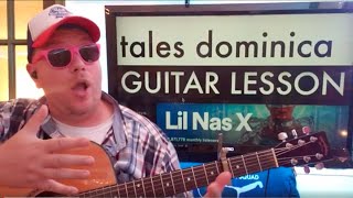 How To Play Tales Of Dominica Guitar Lil Nas X Easy Guitar Tutorial Beginner Lesson Chords