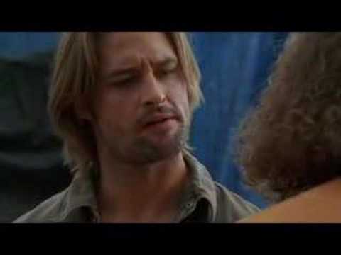 LOL funny scene from season 2 of lost when hurley beats up sawyer