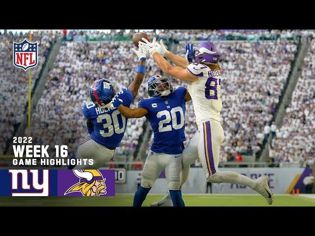 Play this video New York Giants vs. Minnesota Vikings  2022 Week 16 Game Highlights