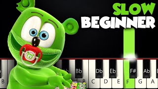 Nuki Nuki - The Gummy Bear Slow Beginner Piano Tutorial Sheet Music By Betacustic