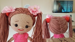 amigurumi çok kolay peruk saç yapımı