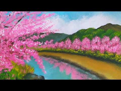 Bunga sakura | melukis dengan cat air