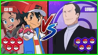 Pokémon Battle Pedia Ash And Goh Vs Giovanni Team Rocket