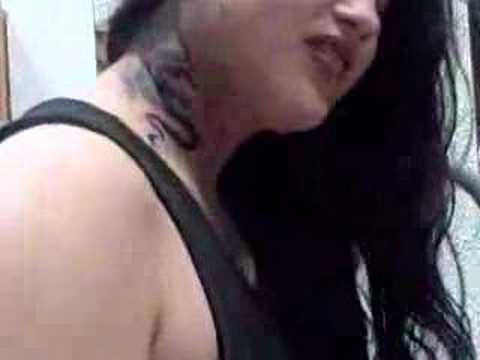Thorn gets a neck tattoo at DV8 Tattoos in Vallejo CA