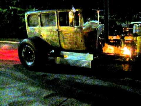  Caterpillar powered Rat Rod burnout at the Woodward Dream Cruise 2011