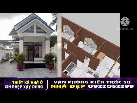 Nhà cấp 4 đẹp 2021 : mẫu nhà cấp 4 mái thái chữ L thiết kế 3 phòng ngủ