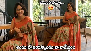 Actress Nandita Swetha Latest Floral Saree Photoshoot Nandita Swetha Life Andhra Tv