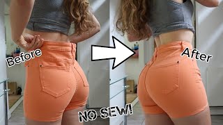 How to make the waist smaller on Jeans, Shorts & Skirts - Easy No Sew DIY