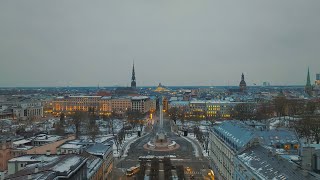 Riga, Latvia Above Drone