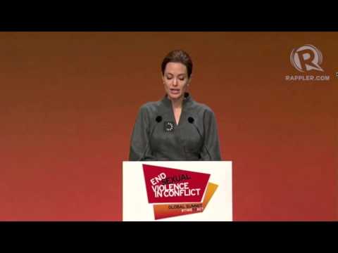 Angelina Jolie at Closing Plenary of summit vs sexual violence...