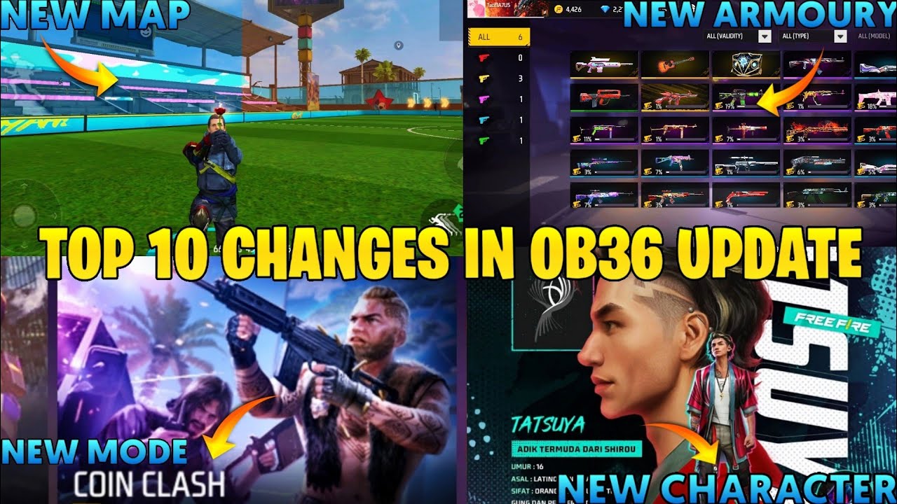 TOP 10 CHANGES IN FREE FIRE AFTER OB36 UPDATE | GARENA TOP 10 CHANGES IN FREE FIRE AFTER OB36 UPDATE | GARENA