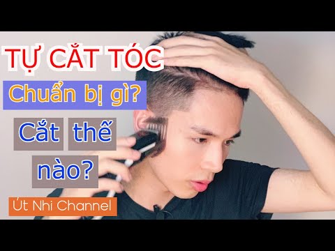 Hướng dẫn tự cắt tóc tại nhà cho nam | How to cut your own hair at home | Út Nhi Channel