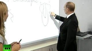 El polémico dibujo que hizo Putin en TV