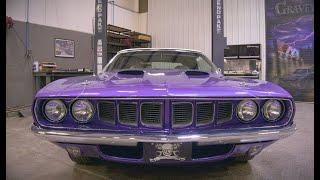 1971 Cuda Convertible 340 In-Violet 3-speed manual transmission is finished
