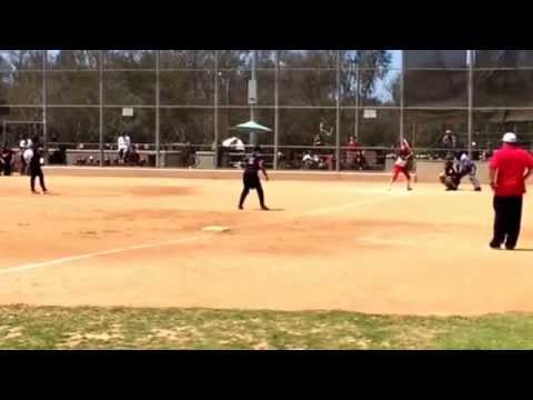 Corissa Sweet gets base hit and steals second.