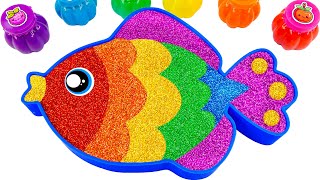 Asmr Slime Video L How To Make Rainbow Fish Bathtub With Glitter Slime Slime Satisfying By Yoyo