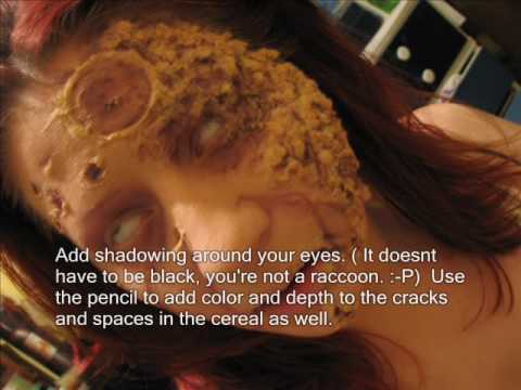 Zombie makeup with cereal. zombies makeup. Zombie makeup with cereal.