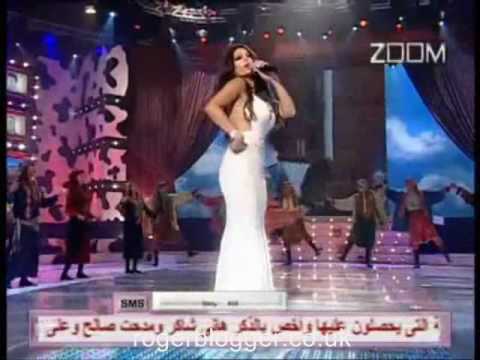 Haifa wehbe in long TIGHT white dress