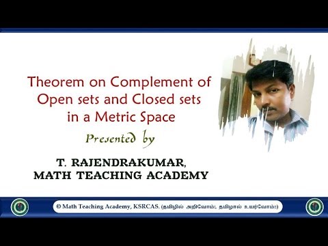 theorem on complement of closed sets in metric space