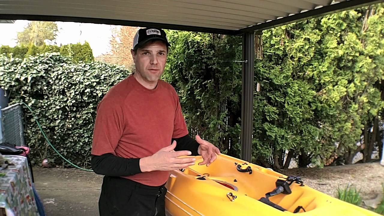 My Hobie Outback kayak scupper hole repair - YouTube