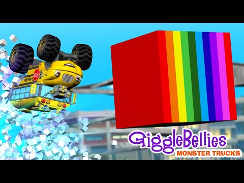 Learn Colors with Monster Trucks Racing! | GiggleBellies