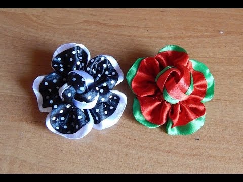 Цветы из лент для резинок своими руками