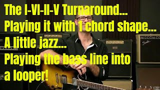 The I vi ii V turnaround plus bass and 7#9 voicings - Fun Looper Exercise For Blues Guitar