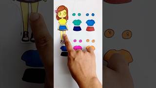 Cute Little Girl Dress Changing Art Shirt And Skirts