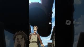 Sora 2- Giantess Mikasa Ackerman Destroy Tiny Village