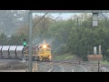 QR National coal train with "5000 class" locomotives at dawn - Railroads and Trains in Australia