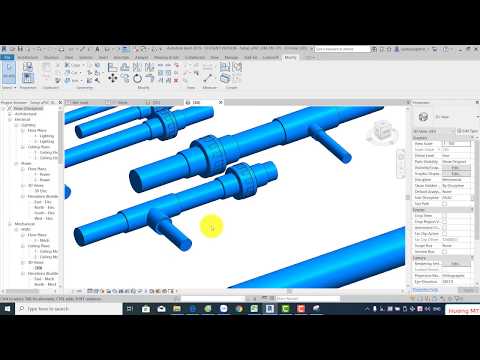 Tạo Tee giảm biến thiên trong revit - Hướng MT