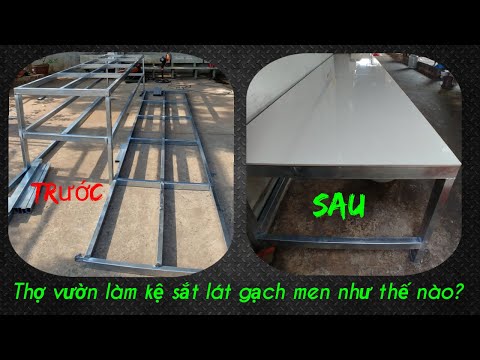 Tự làm kệ sắt lát gạch men của thợ vườn.#DIYironshelves