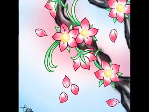 cherry blossom flower drawing. Speed Painting Japanese flowers in Adobe Photoshop. 2:09. I was inspired by this tutorial about cherry blossoms by Chris Garver: www.youtube.com just trying