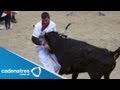 Terror en Pamplonada, hombre casi pierde la vida al recibir cornada en el abdomen