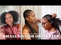 How to do Small feed in braids on Yourself || Tips & Pre-Parting + Braids Maintenance Routine