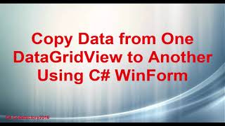 C Selected Row From Datagridview1 To Datagridview2 In C