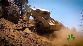 Axial Scx10 With Toyota Hardbody Throwing Dirt