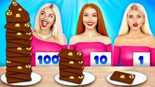100 Katlı Zengin Vs Meteliksiz Yiyecek Kapışması Ratata Boomdan 1 Vs 100 Katlı Dev & Mini Pizza