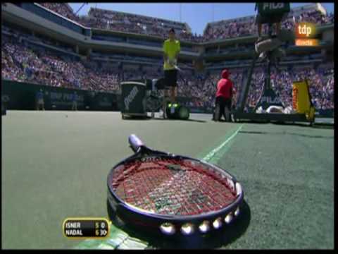 Rafa ナダル vs． ジョン Isner， 1er． set 7-5  Masters 1000 Indian Wells