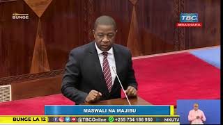 Naibu Waziri Wa Mifugo Na Uvuvi Mhe. Abdallah Ulega Akijibu Maswali Bungeni Juni 21, 2021.