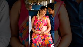 Pink Floral Saree Fashion Show Gorgeous Saree Shooting On Train Ride