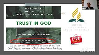 Oxford UK SDA Online - Fellowship 4th July 2020